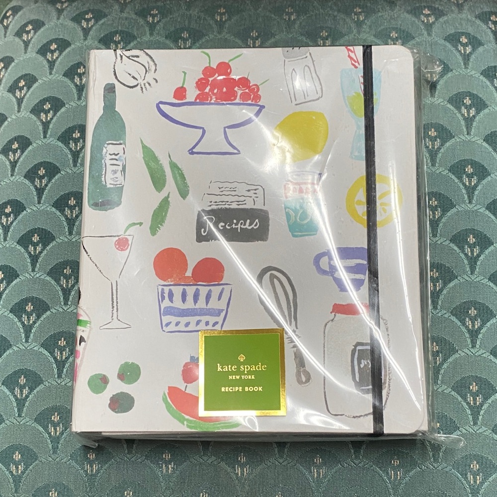 NWT Kate Spade Recipe Book with Colorful Illustrations